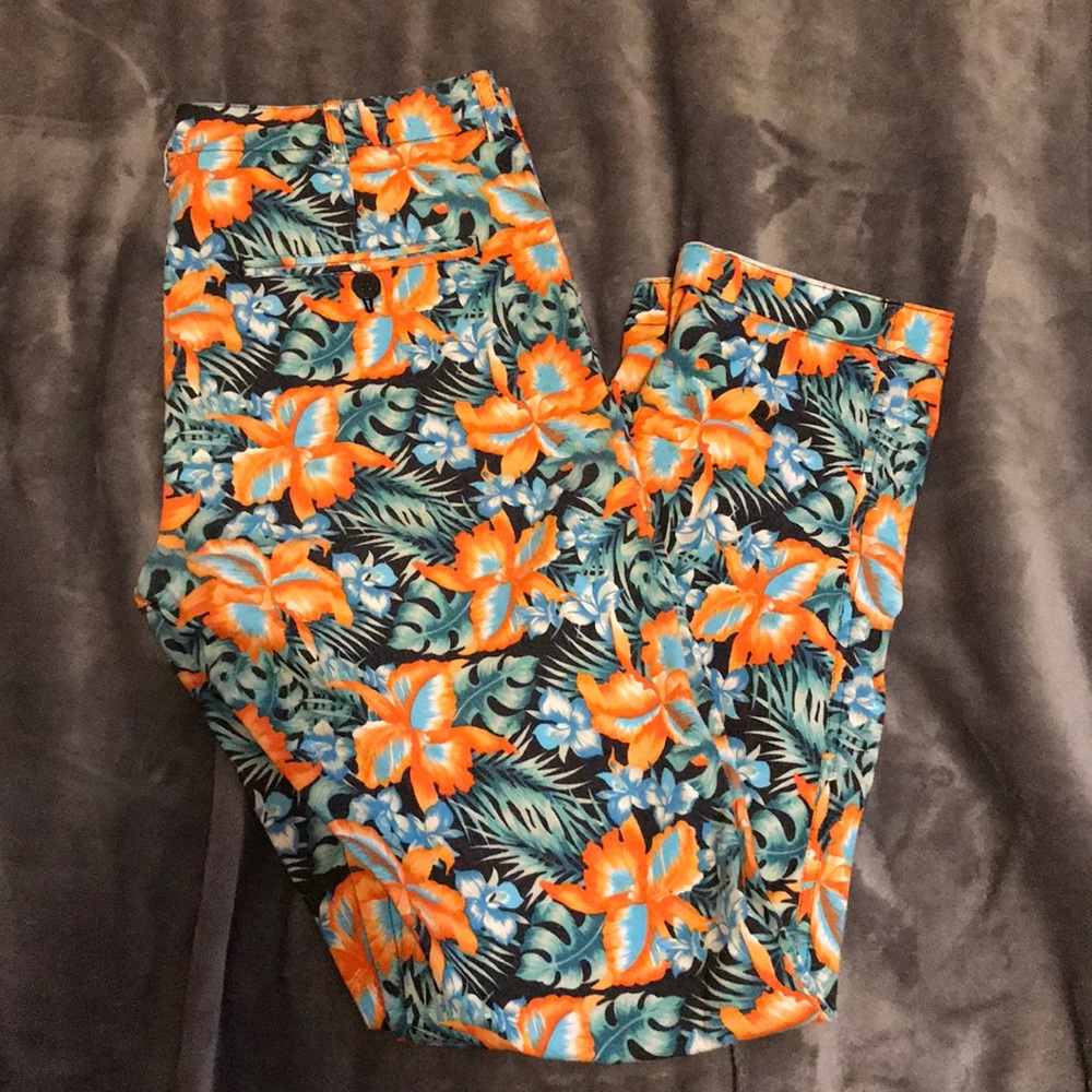 Men’s floral chinos, 32 waist